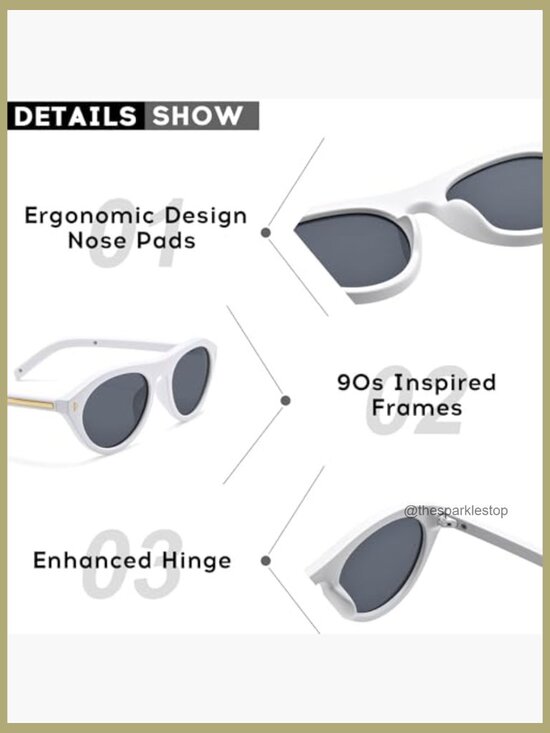 Retro Oval Cat Eye Sunglasses Narrow Small Frame UV Protection Women main image 6